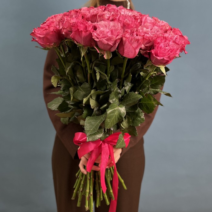 35 пионовидных роз Кантри блюз 60 см