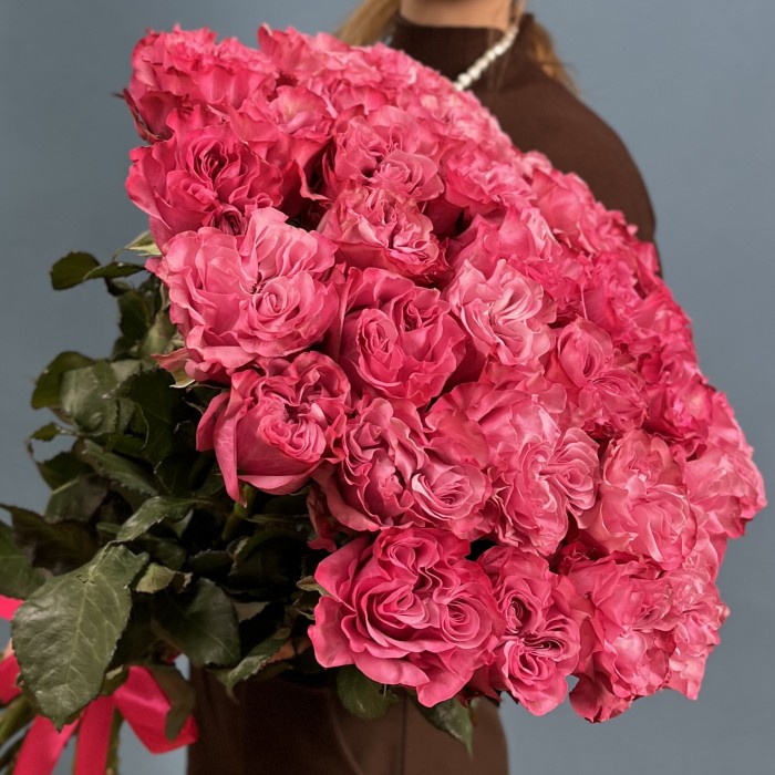 35 пионовидных роз Кантри блюз 60 см