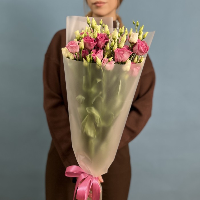 Букет из 5 розовых эустом