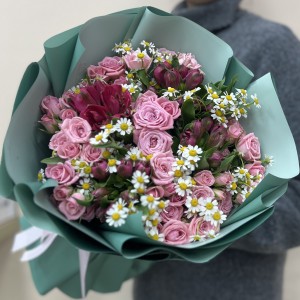 Букет дня розовых роз