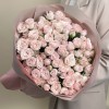 25 кустовых пионовидных роз розовый бомбастик 50 см