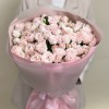 25 кустовых пионовидных роз розовый бомбастик 50 см