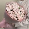 25 кустовых пионовидных роз розовый бомбастик 50 см