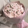 25 кустовых пионовидных роз розовый бомбастик 50 см