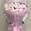 25 кустовых пионовидных роз розовый бомбастик 50 см