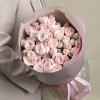 15 кустовых пионовидных роз розовый бомбастик 40 см
