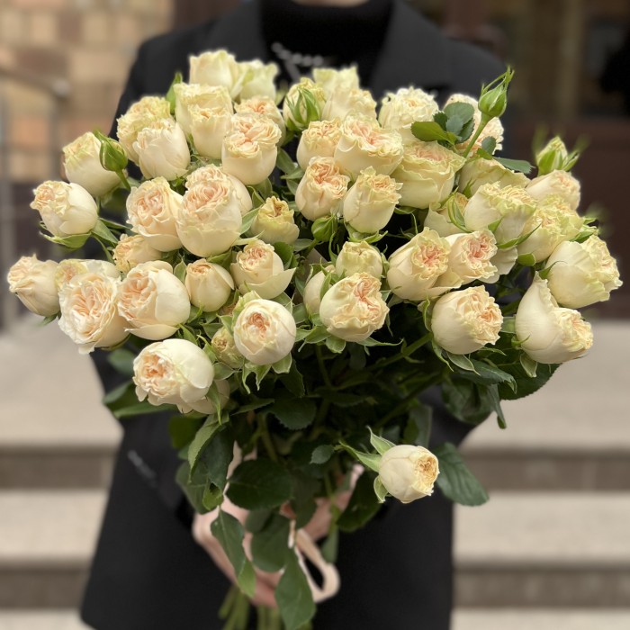 11 кустовых пионовидных роз Саммер- роз 50 см