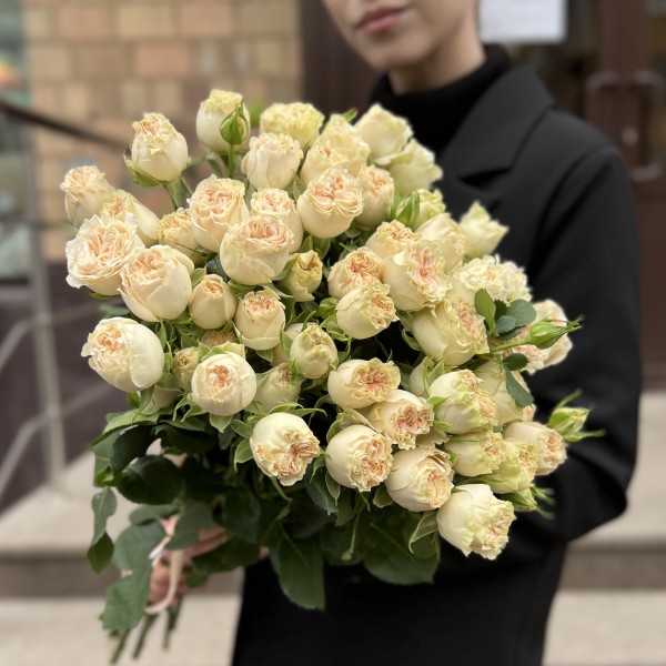 11 кустовых пионовидных роз Саммер- роз 50 см