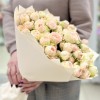 19 кустовых персиково-зелёных роз Павлова 50 см