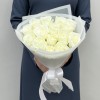15 белых роз 40 см