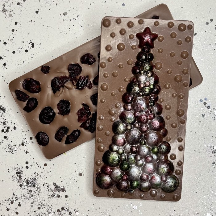 Новогодний шоколад ручной работы Сияющая елочка