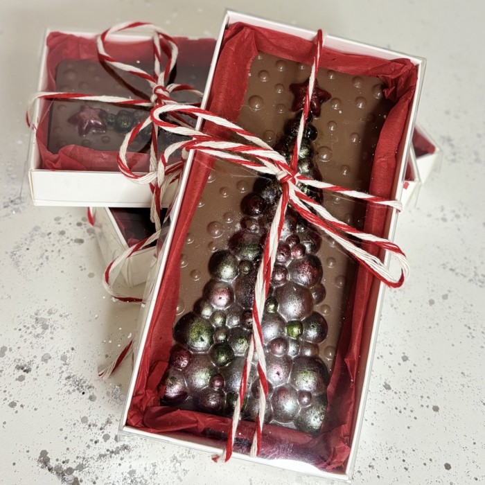 Новогодний шоколад ручной работы Сияющая елочка