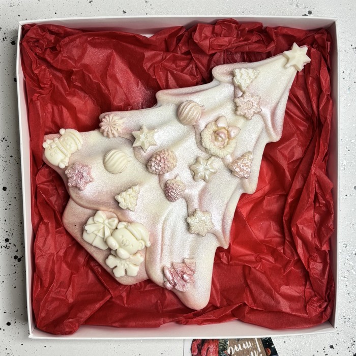 Новогодняя Мега шоколадка елочка с клубничным конфитюром