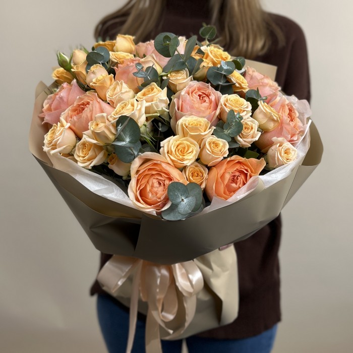 Букет из роз Персиковая Нежность