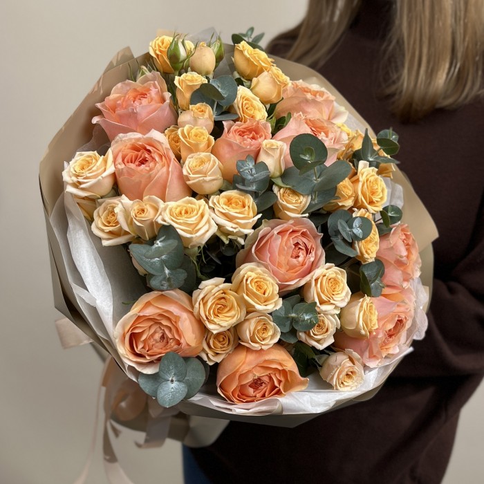 Букет из роз Персиковая Нежность