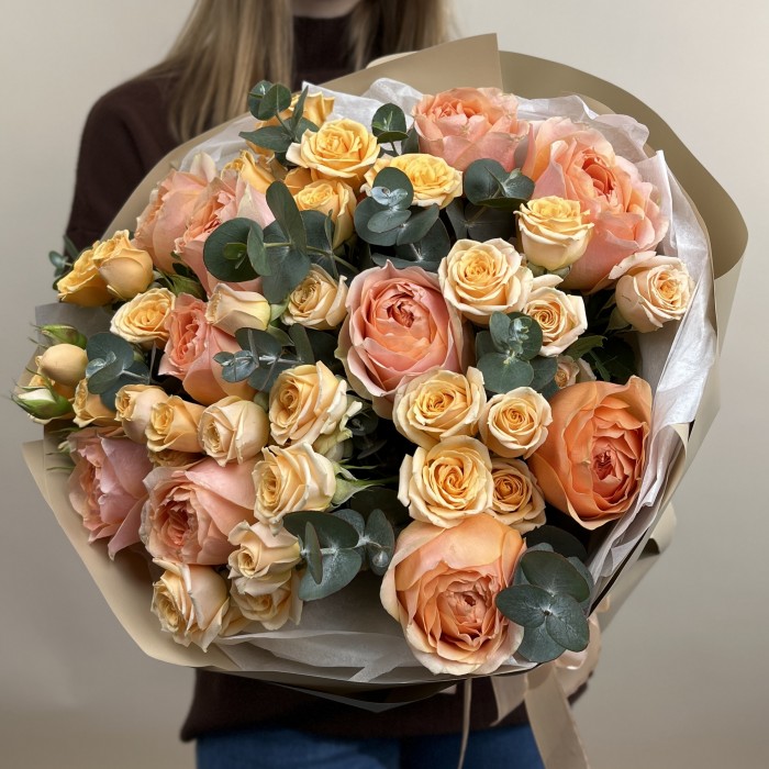 Букет из роз Персиковая Нежность