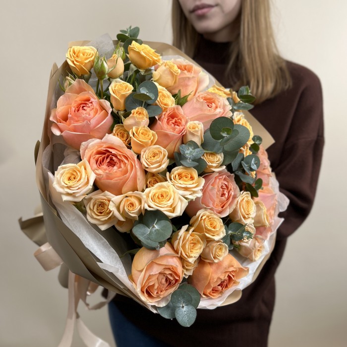 Букет из роз Персиковая Нежность