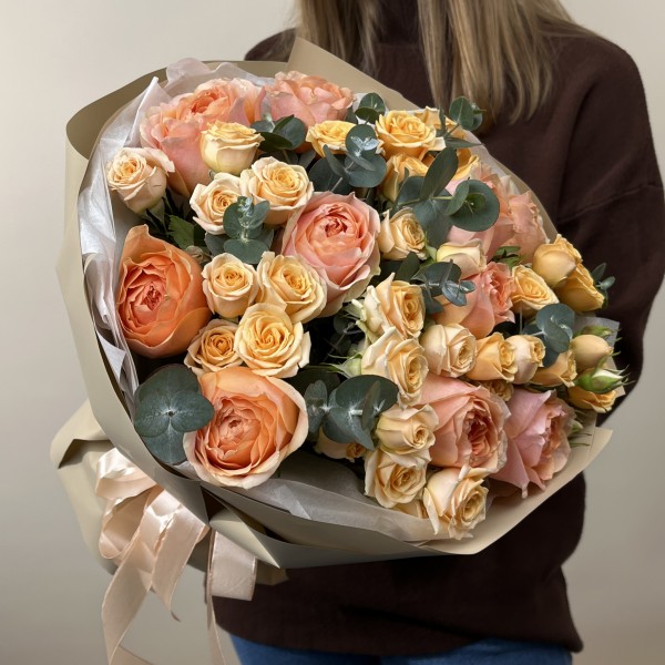 Букет из роз Персиковая Нежность