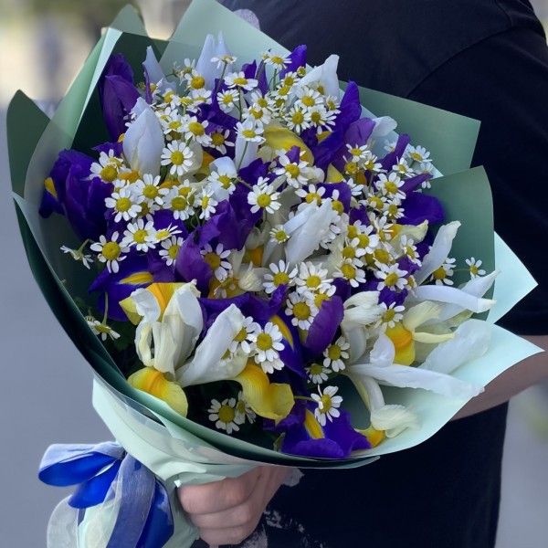 17 ярких ирисов с ромашками