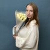 Красивый букет из 17 белых роз 40 см