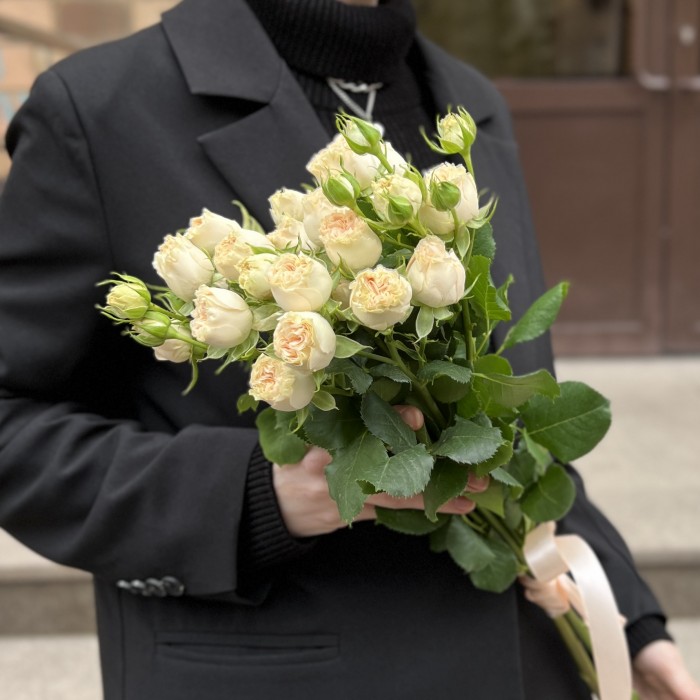 3 кустовые пионовидные розы Саммер-роз 50 см