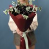 9 черных Роз 60 см с эвкалиптом