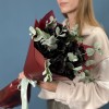 9 черных Роз 60 см с эвкалиптом