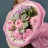 5 пионов Сара Бернар с лавандовой гортензией