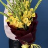 15 желтых гладиолусов в упаковке