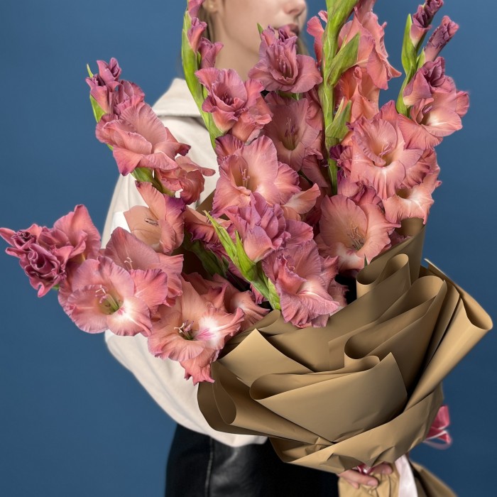 7 розово-фиолетовых гладиолусов