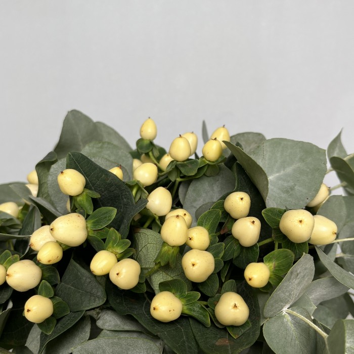 Настольная композиция с белым гиперикумом