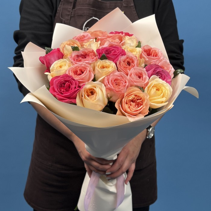 25 роз Микс 60 см