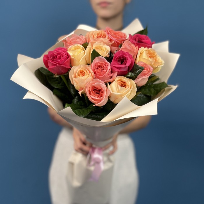 15 роз Микс 60 см