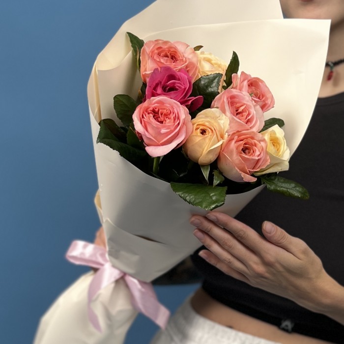 9 роз Микс 60 см