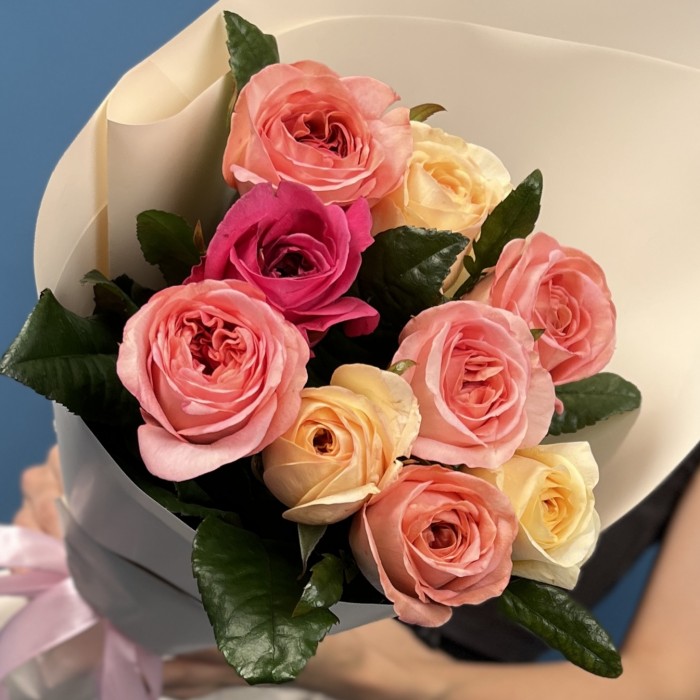 9 роз Микс 60 см