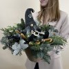 Новогодняя композиция в кашпо с гномом