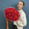101 оранжевая и малиновая роза Тутти Фрутти