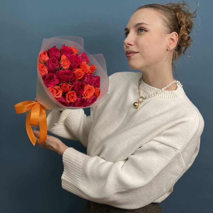 25 оранжевых роз Тутти Фрутти