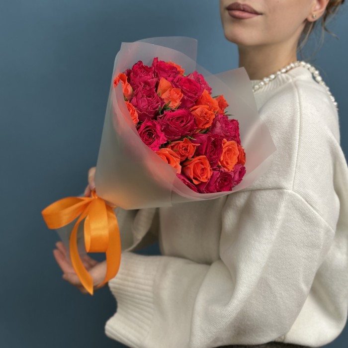25 оранжевых роз Тутти Фрутти