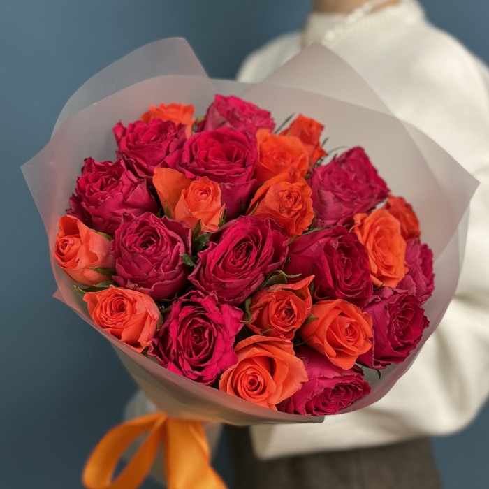25 оранжевых роз Тутти Фрутти