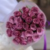 25 фиолетовых роз Дип Перпал 40 см