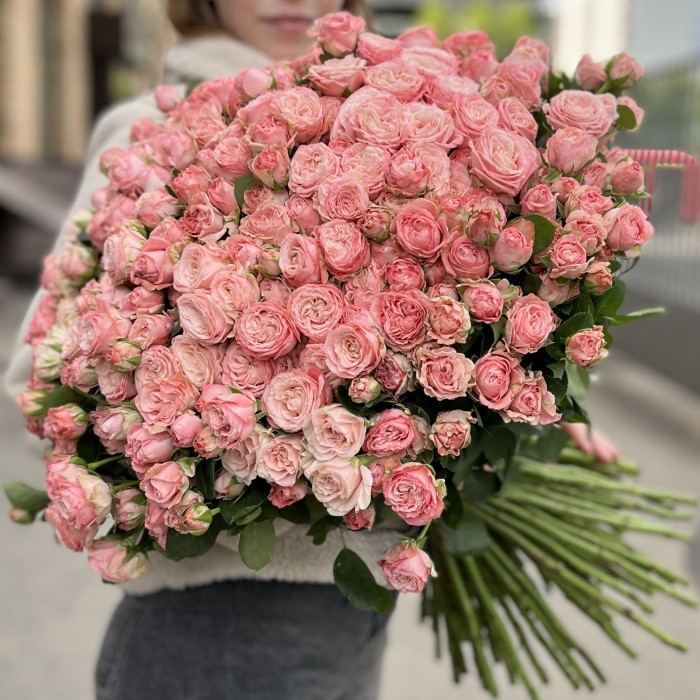 101 кустовая пионовидная роза Мадам Бомбастик 60 см