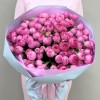 25 кустовых пионовидных розовых роз Жизель 40 см
