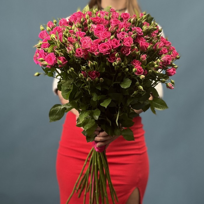 25 кустовых роз Глория 70 см