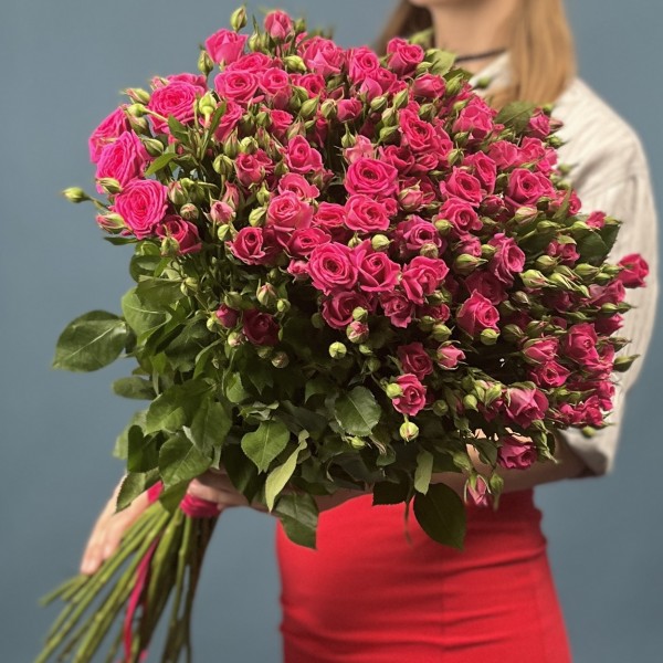 25 кустовых роз Глория 70 см