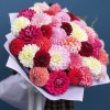 Пышный букет из 51 георгины MIX