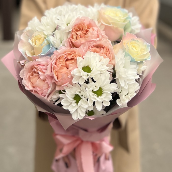 Нежный букет на день рождения дочки