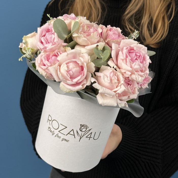 5 кустовых пионовидных роз Кэнди Флоу  в коробке