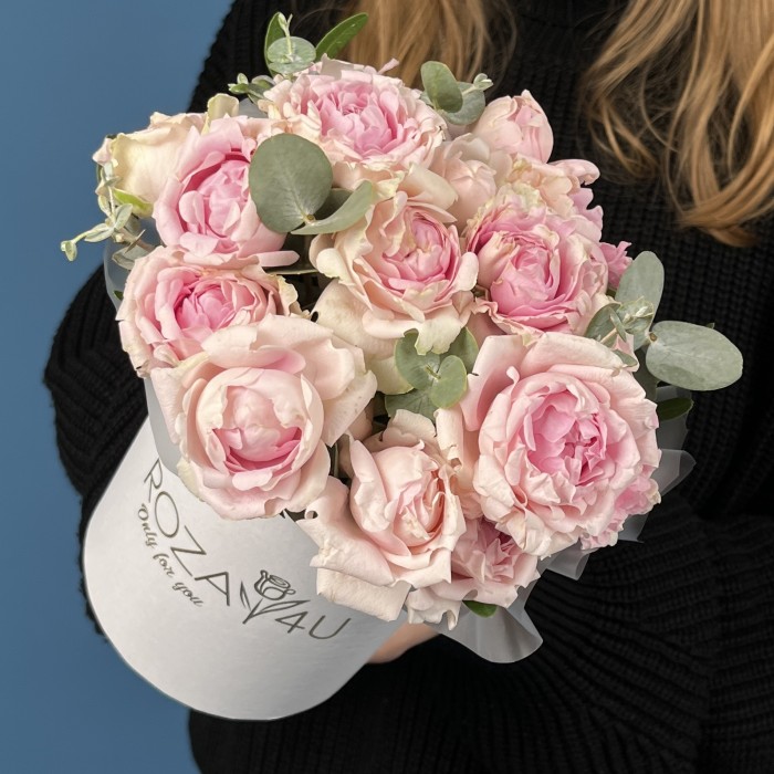 5 кустовых пионовидных роз Кэнди Флоу  в коробке