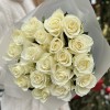 19 длинных белых роз 70 см